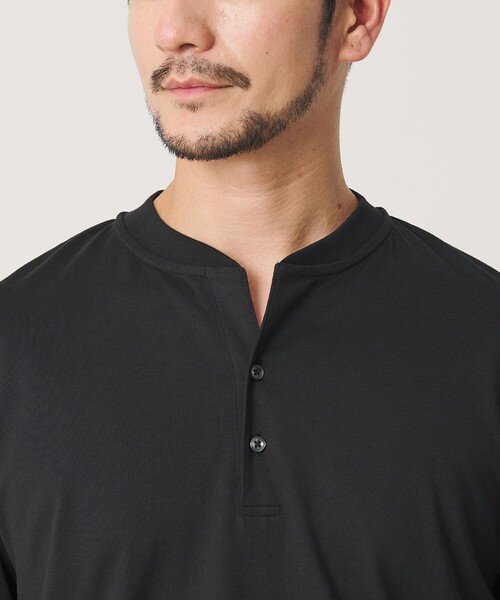 BEAUTY&YOUTH UNITED ARROWS（ビューティーアンドユースユナイテッドアローズ）の「【WEB限定 WARDROBE SMART】クリア ガスコットン ヘンリーネック カットソー【抗菌・防臭】（Tシャツ/カットソー・メンズ・ダークグレー/ホワイト/ブラック・S/M/L/XL）」の14枚目の写真