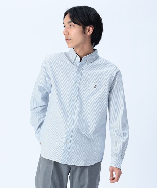 BEAMS HEART（ビームスハート）の「コーヒー刺繍 クールタッチ ロングスリーブ シャツ（接触冷感）（シャツ/ブラウス・メンズ・サックスブルー/その他/ホワイト・XL/L/M/S）」の3枚目の写真