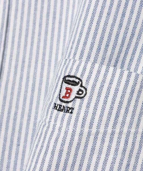 BEAMS HEART（ビームスハート）の「コーヒー刺繍 クールタッチ ロングスリーブ シャツ（接触冷感）（シャツ/ブラウス・メンズ・サックスブルー/その他/ホワイト・XL/L/M/S）」の5枚目の写真