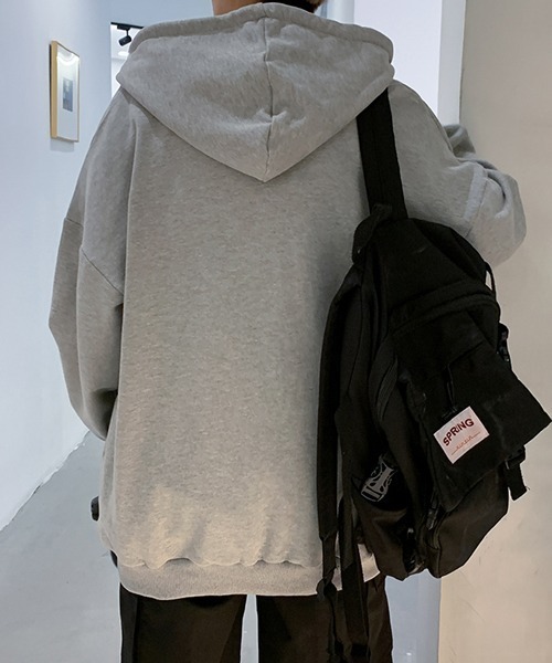 NOWLE（ノウル）の「【NOWLE】裏起毛 スウェット ジップ パーカー（パーカー・メンズ・ブラック/グレー・MEDIUM/X-LARGE/LARGE）」の12枚目の写真