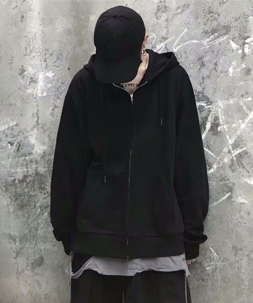 NOWLE（ノウル）の「【NOWLE】裏起毛 スウェット ジップ パーカー（パーカー・メンズ・ブラック/グレー・MEDIUM/X-LARGE/LARGE）」の15枚目の写真