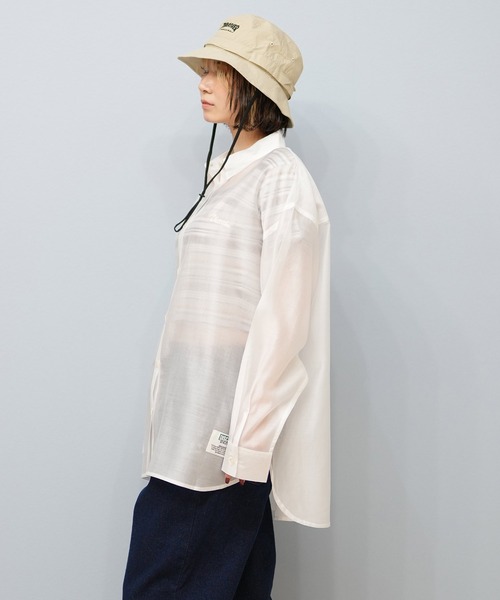 DISCUS ATHLETIC(ディスカス アスレチック)の「DISCUS ATHLETIC/ディスカスアスレチック 長袖シアーシャツ 5287-5974(シャツ/ブラウス・レディース・ホワイト系その他/ピンク/ミント/ラベンダー/オフホワイト/グレー・FREE)」の9枚目の写真