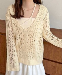 【apres jour clair】透かし編みニット【ZOZOTOWN限定アイテム】