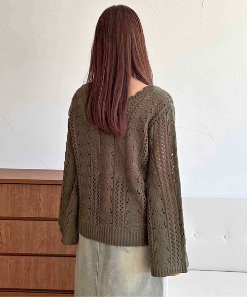 apres jour clair(アプレジュールクレア)の「【apres jour clair】透かし編みニット【ZOZOTOWN限定アイテム】(ニット/セーター・レディース・ブラウン系その他/アイボリー/グリーン系その他・X-LARGE/フリー)」の17枚目の写真