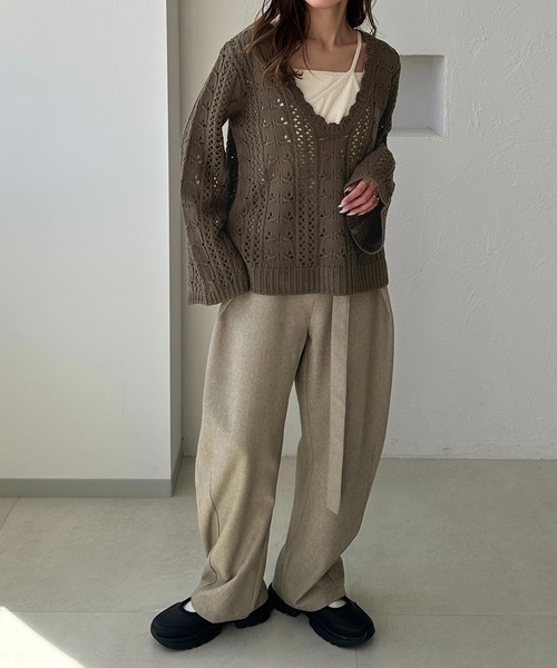 その他 Julianne セール】【apres jour clair】透かし編みニット【ZOZOTOWN限定