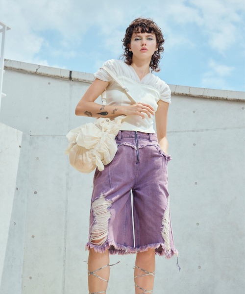 ANNA SUI NYC(アナ スイ エヌ ワイ シー)の「シャーリングショルダーシアーバッグ(ショルダーバッグ・レディース・グレー/パープル/ホワイト・FREE)」の8枚目の写真