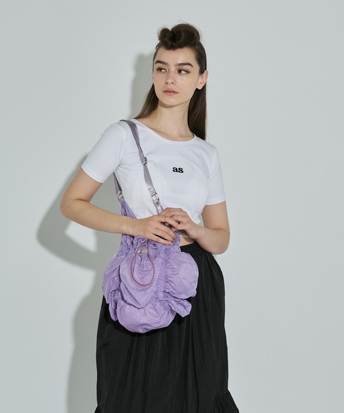 ANNA SUI NYC(アナ スイ エヌ ワイ シー)の「シャーリングショルダーシアーバッグ(ショルダーバッグ・レディース・グレー/パープル/ホワイト・FREE)」の9枚目の写真