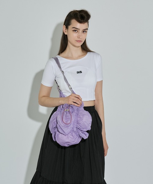 ANNA SUI NYC(アナ スイ エヌ ワイ シー)の「シャーリングショルダーシアーバッグ(ショルダーバッグ・レディース・グレー/パープル/ホワイト・FREE)」の10枚目の写真