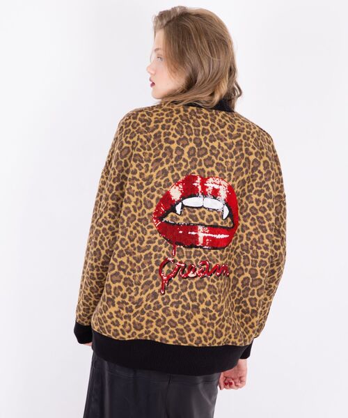 HYSTERIC GLAMOUR（ヒステリックグラマー）の「LEOPARD柄ジャカード オーバーサイズスタジャン（スタジャン・レディース・ベージュ系その他・FREE）」の4枚目の写真