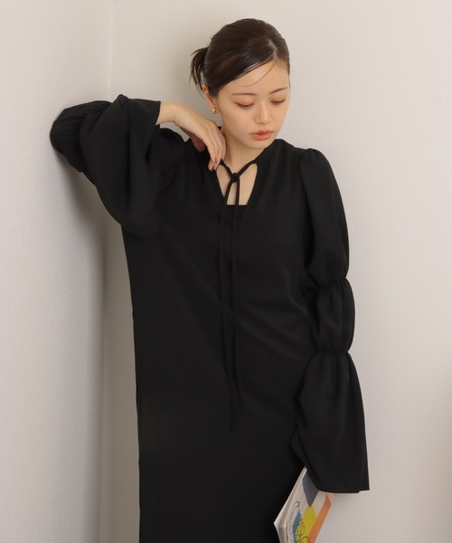 ワンピース SHIRRING LONG ONEPIECE SHIRRING LONG ONEPIECE（ワンピース）｜CLANE（クラネ）の