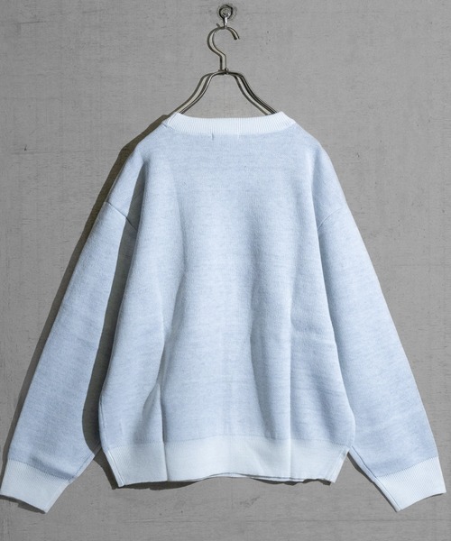 JOHN'S CLOSET(ジョンズクローゼット)の「【13】ダブルジャガードロゴ クルーネックニット(ニット/セーター・メンズ・ホワイト系1/ホワイト系2/ブラック系2/グリーン系1/ブルー系1/ブラック系1/グリーン系2・MEDIUM/LARGE)」の12枚目の写真