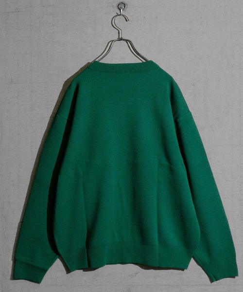 JOHN'S CLOSET(ジョンズクローゼット)の「【13】ダブルジャガードロゴ クルーネックニット(ニット/セーター・メンズ・ホワイト系1/ホワイト系2/ブラック系2/グリーン系1/ブルー系1/ブラック系1/グリーン系2・MEDIUM/LARGE)」の10枚目の写真