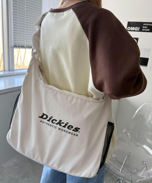 Dickies（ディッキーズ）の「∴WEGO/別注Dickiesドロストショルダー（ショルダーバッグ・レディース・ブラック/ホワイト/ライトグレー・FREE）」の2枚目の写真