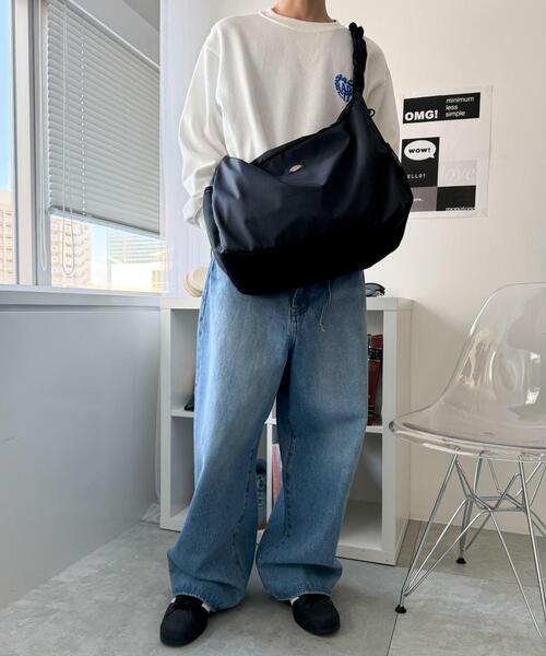 Dickies（ディッキーズ）の「∴WEGO/別注Dickiesドロストショルダー（ショルダーバッグ・レディース・ブラック/ホワイト/ライトグレー・FREE）」の14枚目の写真