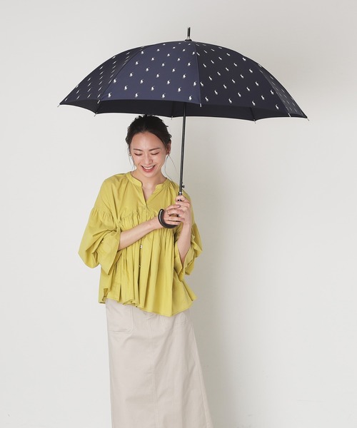 POLO RALPH LAUREN(ポロ ラルフ ローレン)の「【WEB限定】ジャンプ長傘 雨傘 "POLO プリント” ポロ(長傘・レディース・ベージュ/ネイビー・FREE)」の16枚目の写真