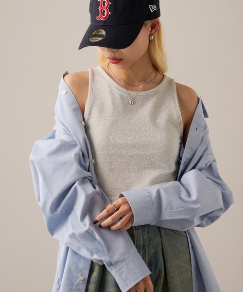 セール】【MAGASIN DE MODE Onjna】Glitter american sleeve tank