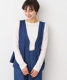 完売　bluelea ♡ ブルレア　ペプラムジレ　ネイビー 人気デザイナー 完売 bluelea ♡ ブルレア ペプラムジレ