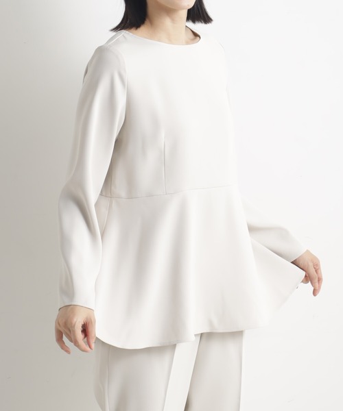 FOUND GOOD（ファウンドグッド）の「O/ペプラムブラウス（シャツ/ブラウス・レディース・アイボリー/ブラック/ネイビー・L/M/S）」の2枚目の写真