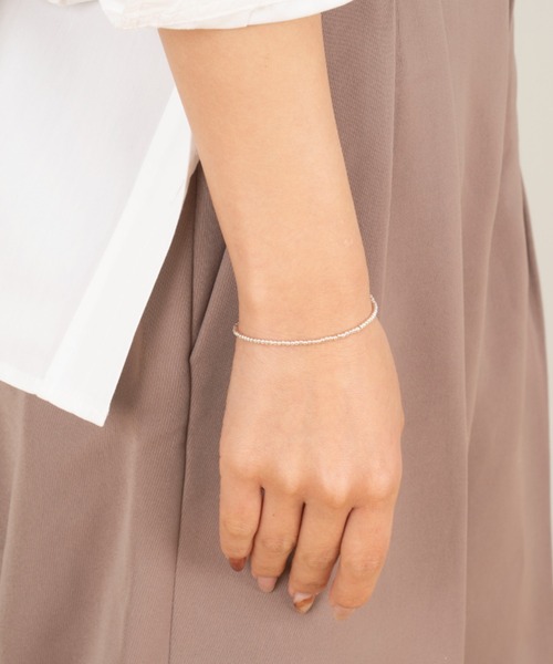 Harpo（アルポ）の「【Harpo/アルポ】シルバーブレスレット ナバホパール シルバー 銀製 ビーズ（ブレスレット・レディース・シルバー・FREE）」の4枚目の写真