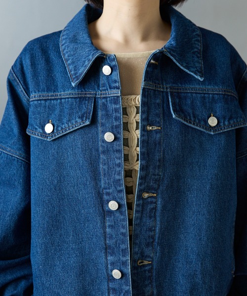 ap retro（アプレトロ）の「コクーンシルエットビッグGジャン / オーバーサイズデニムジャケット（デニムジャケット・レディース・ブルー/インディゴブルー/ブラック・FREE）」の22枚目の写真