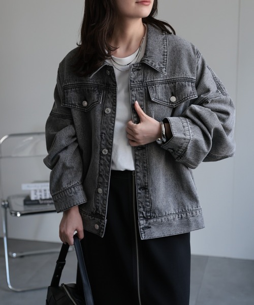 ap retro（アプレトロ）の「コクーンシルエットビッグGジャン / オーバーサイズデニムジャケット（デニムジャケット・レディース・ブルー/インディゴブルー/ブラック・FREE）」の4枚目の写真