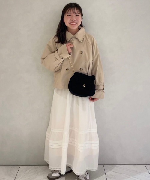 flower（フラワー）の「ベーシックショートトレンチ（トレンチコート・レディース・ベージュ・FREE）」の7枚目の写真
