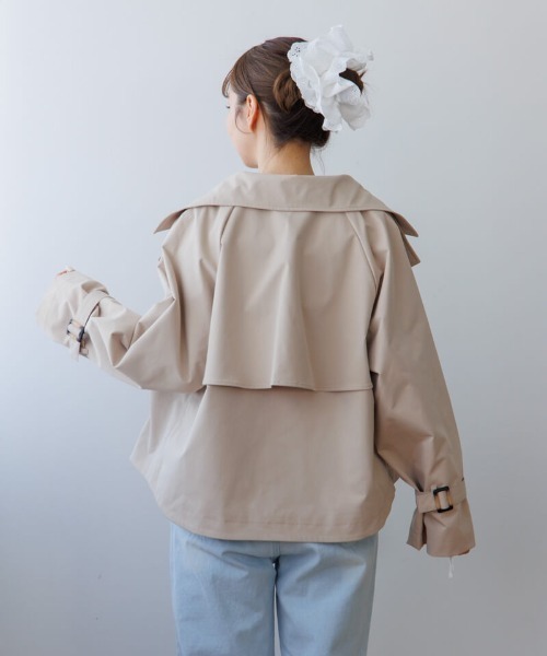 flower（フラワー）の「ベーシックショートトレンチ（トレンチコート・レディース・ベージュ・FREE）」の18枚目の写真