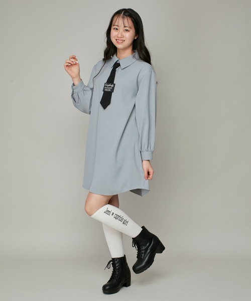 JENNI love(ジェニィラブ)の「ネクタイ付きシャツワンピ(ワンピース・キッズ・アイボリー/グレー/ピンク・130cm/140cm/150cm/160cm)」の20枚目の写真
