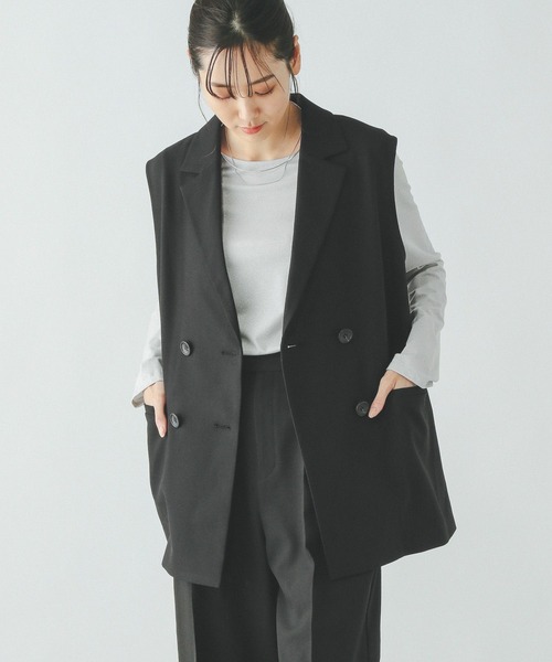 新品　GLOBAL WORK　グローバルワーク　ツイードペプラムジレ　L　入学式 新品 GLOBAL WORK グローバルワーク ツイードペプラムジレ L 入学式