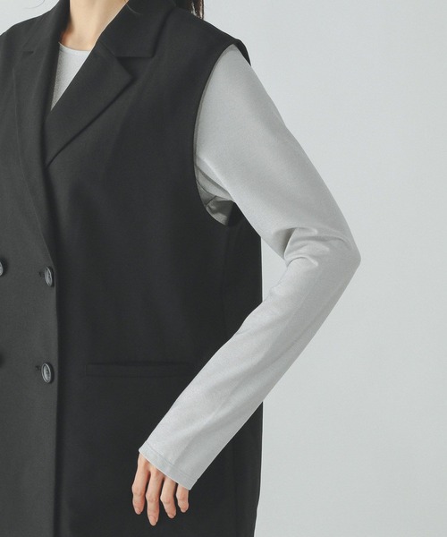 GLOBAL WORK（グローバルワーク）の「お手入れラクラクセットアップ/ジレ/253490（ベスト・レディース・グレイッシュベージュ/ライトベージュ/ブラック・FREE）」の11枚目の写真