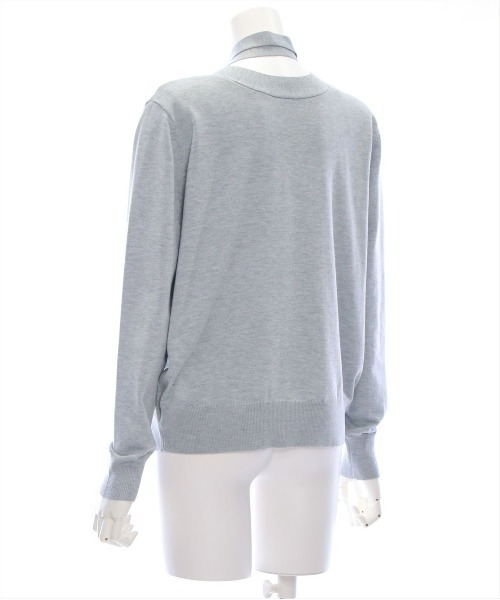 clear（クリア）の「チョーカー付きアシンメトリーニットカーディガン [羽織り カジュアル 大人]（カーディガン/ボレロ・レディース・ブラック/グレー/アイボリー・F）」の11枚目の写真