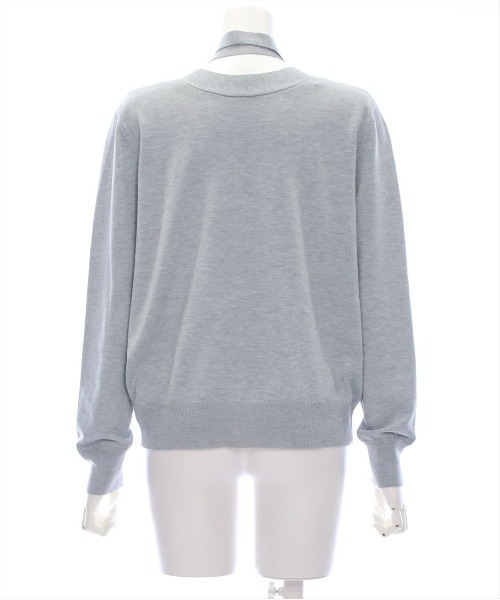 clear（クリア）の「チョーカー付きアシンメトリーニットカーディガン [羽織り カジュアル 大人]（カーディガン/ボレロ・レディース・ブラック/グレー/アイボリー・F）」の12枚目の写真