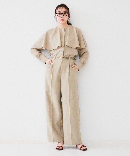 UNTITLED（アンタイトル）の「【セットアップ可能】リネンライクキャンバス ワイドパンツ（その他パンツ・レディース・アイボリー/ベージュ・00/01/02/03/04/42/44/46/48/50）」の13枚目の写真
