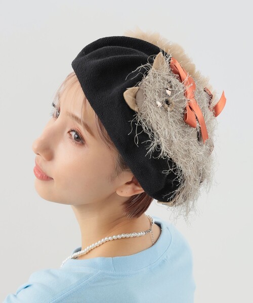 Barairo no Boushi(バライロノボウシ)の「Barairo no Boushi / NECOベレー(ハンチング/ベレー帽・レディース・ブラック・ONE SIZE)」の15枚目の写真