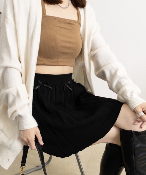 Miniministore（ミニミニストア）の「リボン付きプリーツミニスカートレディース（スカート・レディース・ブラック/ダークグレー/ライトベージュ/キャメル・FREE）」の18枚目の写真