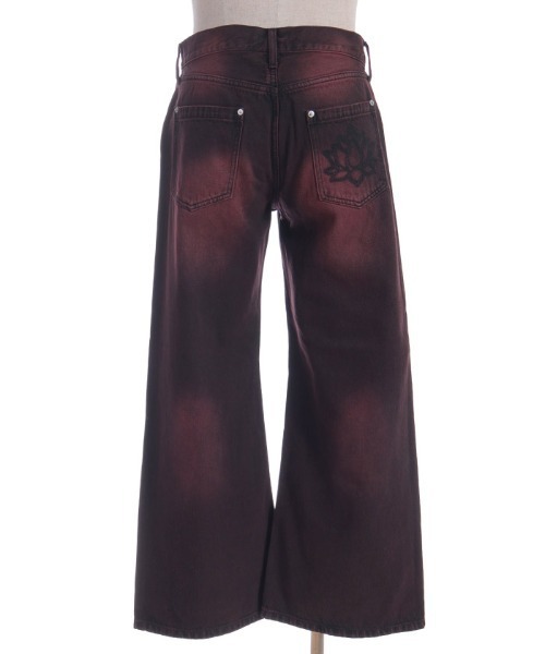 REZEN(リゼン)の「ロゴステッチワイドデニム(デニムパンツ・メンズ・ブラック/ローズ/ダークパープル・SMALL/MEDIUM/LARGE)」の5枚目の写真
