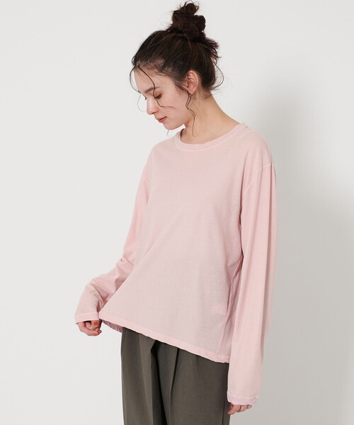 BEAUTY&YOUTH UNITED ARROWS（ビューティーアンドユースユナイテッドアローズ）の「コットン ルーズ ロングスリーブ Tシャツ（Tシャツ/カットソー・レディース・ホワイト/ライトピンク/ダークグレー/その他3/ライトグレー/シャーベット・FREE）」の6枚目の写真