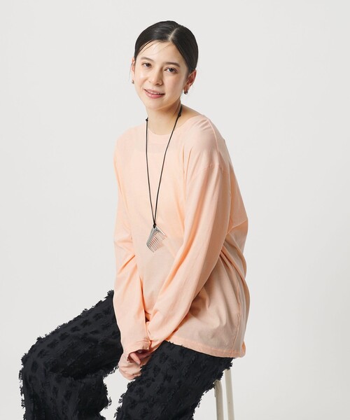BEAUTY&YOUTH UNITED ARROWS（ビューティーアンドユースユナイテッドアローズ）の「コットン ルーズ ロングスリーブ Tシャツ（Tシャツ/カットソー・レディース・ホワイト/ライトピンク/ダークグレー/その他3/ライトグレー/シャーベット・FREE）」の7枚目の写真