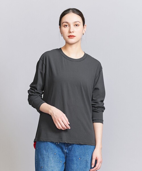 BEAUTY&YOUTH UNITED ARROWS（ビューティーアンドユースユナイテッドアローズ）の「コットン ルーズ ロングスリーブ Tシャツ（Tシャツ/カットソー・レディース・ホワイト/ライトピンク/ダークグレー/その他3/ライトグレー/シャーベット・FREE）」の13枚目の写真