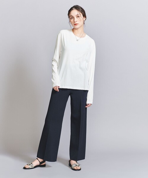 BEAUTY&YOUTH UNITED ARROWS（ビューティーアンドユースユナイテッドアローズ）の「コットン ルーズ ロングスリーブ Tシャツ（Tシャツ/カットソー・レディース・ホワイト/ライトピンク/ダークグレー/その他3/ライトグレー/シャーベット・FREE）」の18枚目の写真
