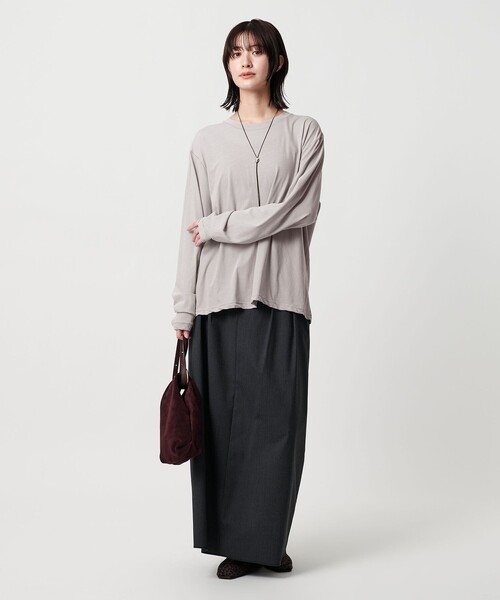 BEAUTY&YOUTH UNITED ARROWS（ビューティーアンドユースユナイテッドアローズ）の「コットン ルーズ ロングスリーブ Tシャツ（Tシャツ/カットソー・レディース・ホワイト/ライトピンク/ダークグレー/その他3/ライトグレー/シャーベット・FREE）」の21枚目の写真