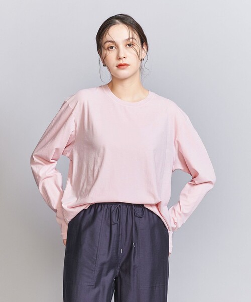 BEAUTY&YOUTH UNITED ARROWS（ビューティーアンドユースユナイテッドアローズ）の「コットン ルーズ ロングスリーブ Tシャツ（Tシャツ/カットソー・レディース・ホワイト/ライトピンク/ダークグレー/その他3/ライトグレー/シャーベット・FREE）」の22枚目の写真