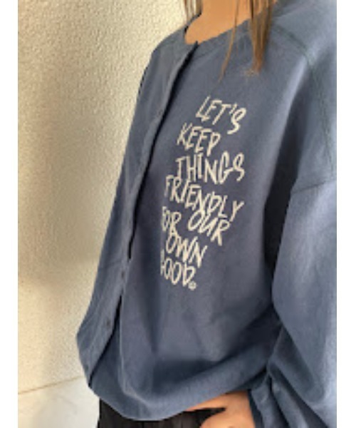 WORLD WIDE LOVE!（ワールドワイドラブ）の「ピグメントカーディガン（カーディガン/ボレロ・レディース・ブルー/ブラック/スモークピンク・1）」の3枚目の写真