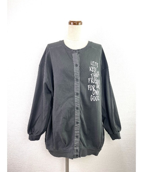 WORLD WIDE LOVE!（ワールドワイドラブ）の「ピグメントカーディガン（カーディガン/ボレロ・レディース・ブルー/ブラック/スモークピンク・1）」の4枚目の写真