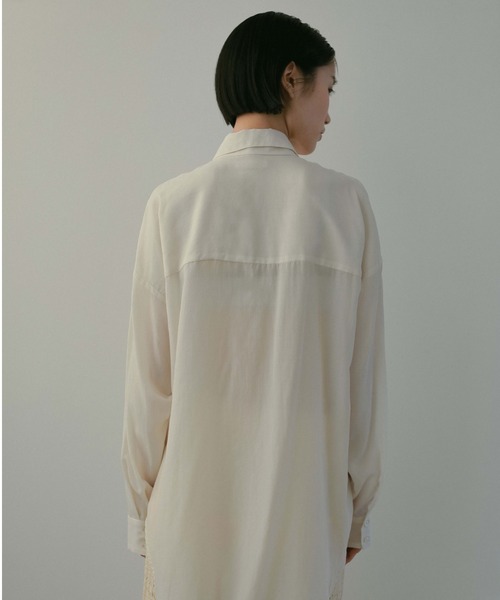 CASA FLINE（カーサフライン）の「リヨセルアシンメトリーコードシャツ（シャツ/ブラウス・レディース・オレンジ/アイボリー・FREE）」の9枚目の写真