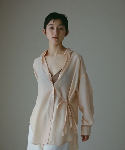 CASA FLINE（カーサフライン）の「リヨセルアシンメトリーコードシャツ（シャツ/ブラウス・レディース・オレンジ/アイボリー・FREE）」の15枚目の写真