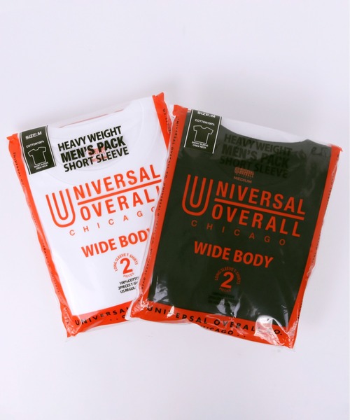 UNIVERSAL OVERALL(ユニバーサルオーバーオール)の「2PパックワイドショートスリーブTシャツ(Tシャツ/カットソー・メンズ・ホワイト/ブラック・SMALL/MEDIUM/LARGE/X-LARGE)」の1枚目の写真