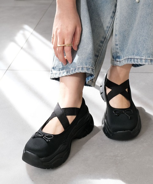 tokyo bopper バレエ バレリーナ リボン 厚底スニーカー バレエコア TOKYO BOPPER 7cm sole ribbon shoes made in Japan 厚底
