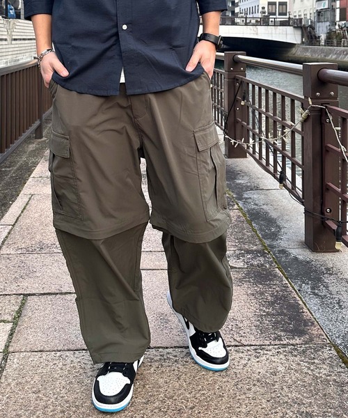 【初回限定】 セール】3Way 脱着コンバーチブル 膝丈 ワイドカーゴパンツ パンツ