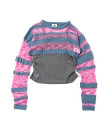 HTH（エイチティーエイチ）の「layered border sheer knit（ニット/セーター）」